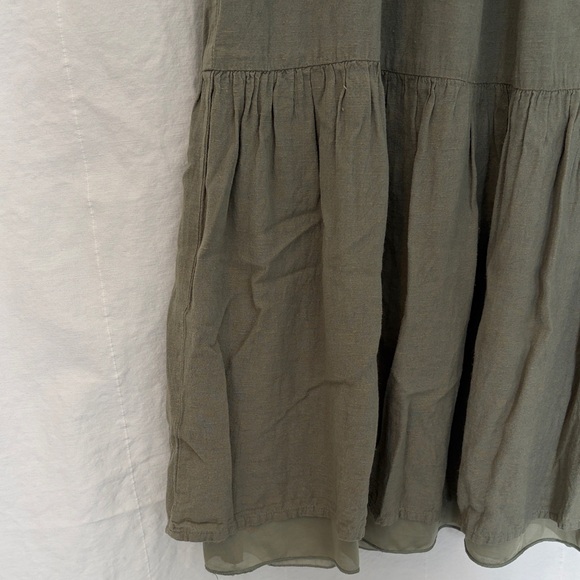 Japna Olive Green Sleeveless Midi Dress, Small - Picture 3 of 6